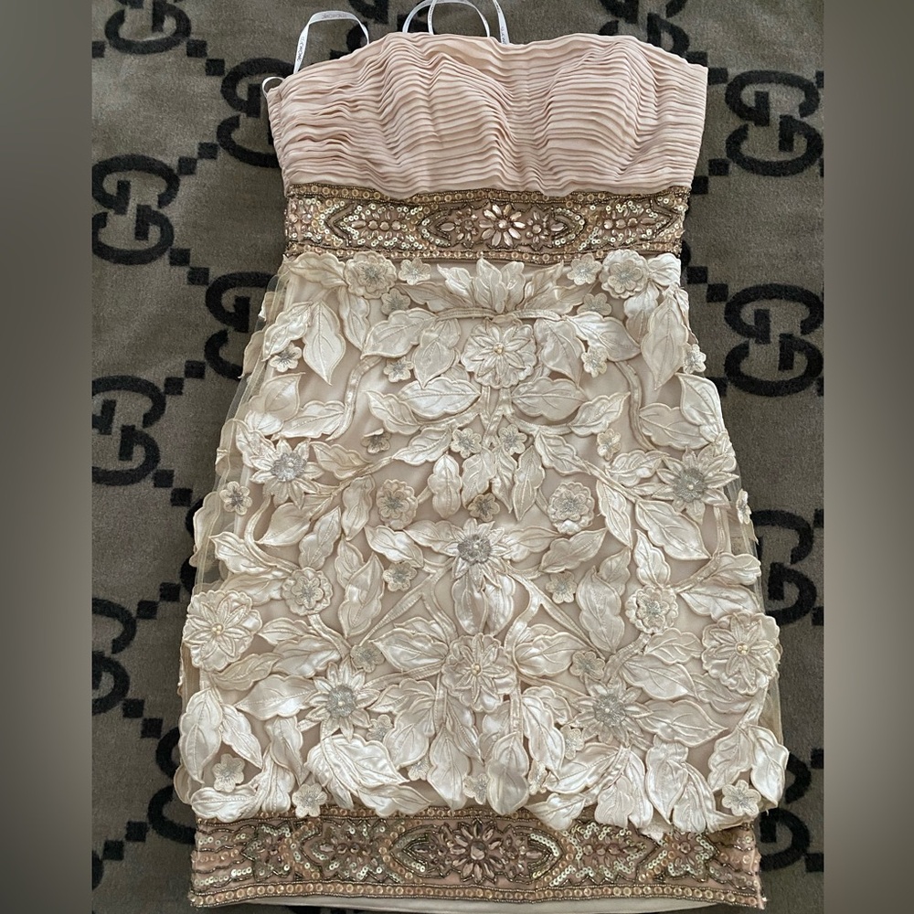 Sue Wong Nocturne Strapless Mini Dress size 2.
